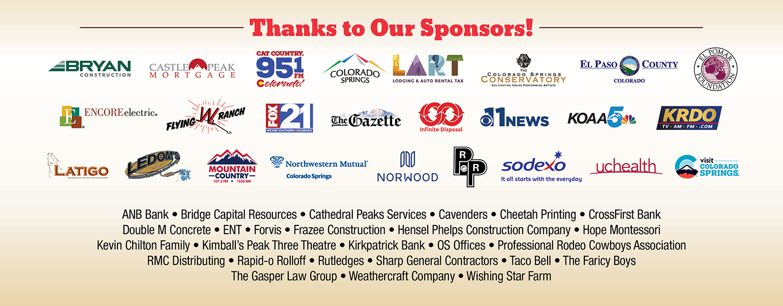 List of 2023 Featured Sponsors